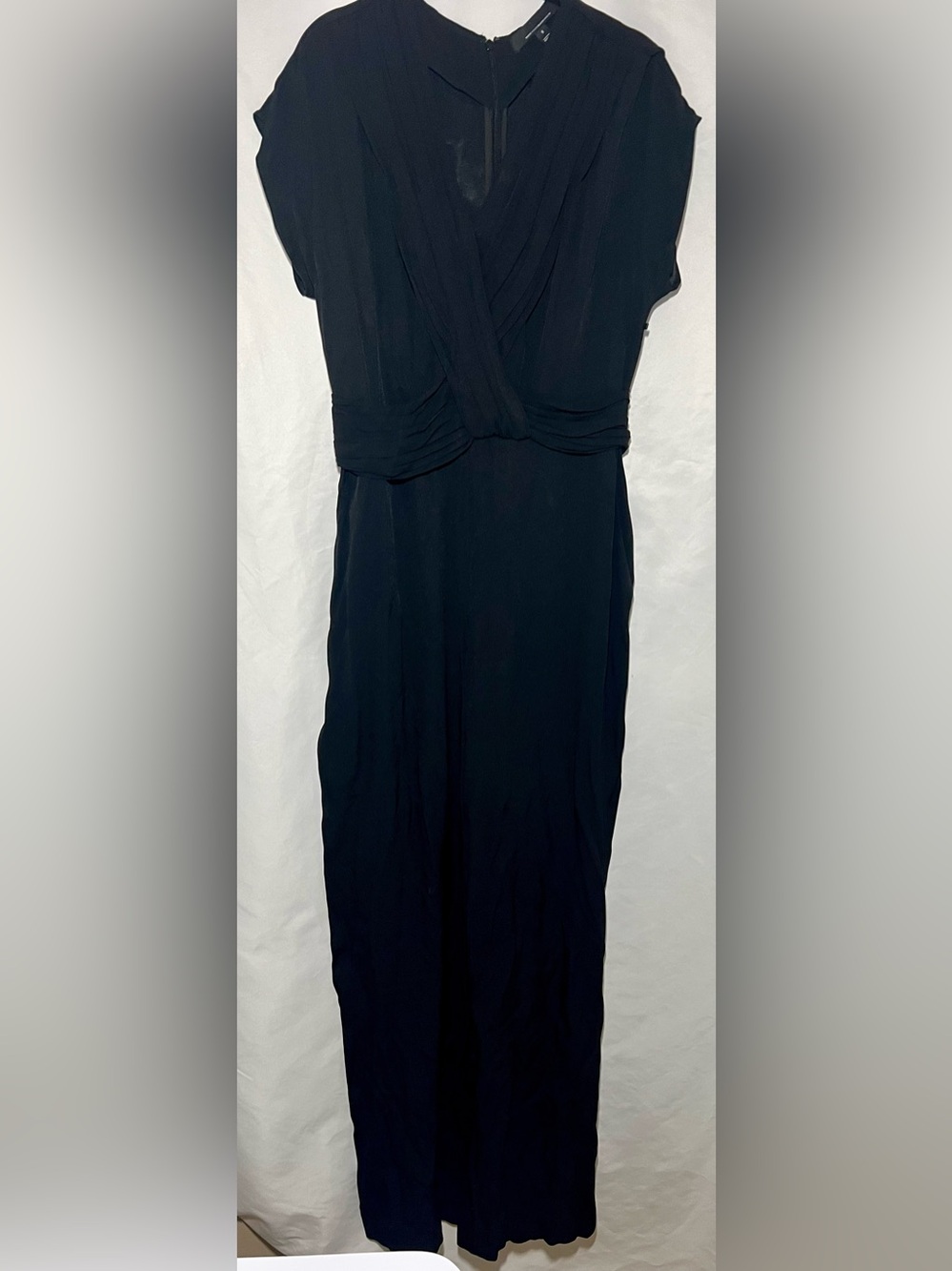 White House Black Market Crossover Front Jumpsuit Black Sz 8